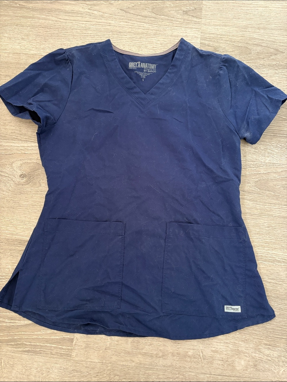 Grey's Anatomy Navy V-Neck Scrub Top with Patch Pockets